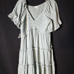 Chic Light Blue Midi Dress